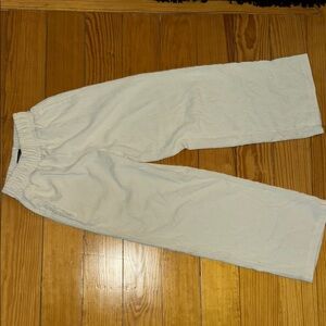 Cream Baggy Corduroy Pants